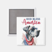 Patriottische Hond-Great Dane Magneet (Voorkant / Achterkant)