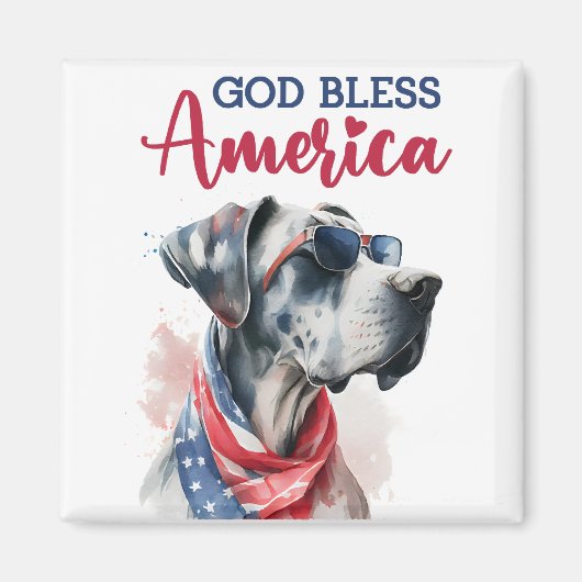 Patriottische Hond-Great Dane Magneet (Voorkant)