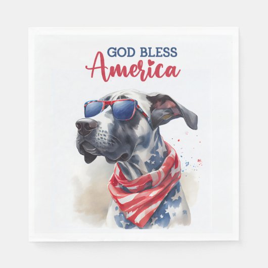 Patriottische Hond-Great Dane Servet (Voorkant)