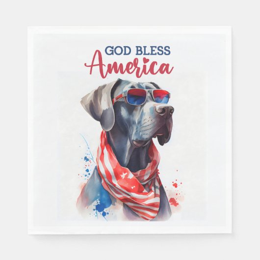 Patriottische Hond-Great Dane Servet (Voorkant)