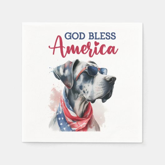 Patriottische Hond-Great Dane Servet (Voorkant)