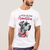 Patriottische Hond-Great Dane T-shirt (Voorkant)
