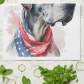 Patriottische Hond-Great Dane Theedoek (Gevouwen)