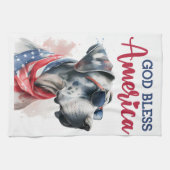 Patriottische Hond-Great Dane Theedoek (Horizontaal)