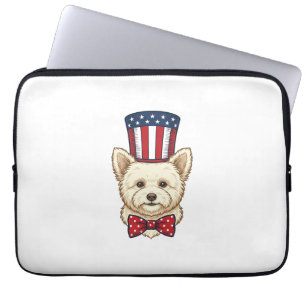 Patriottische Hond Hoed Vintage Vector Design_1 Laptop Sleeve