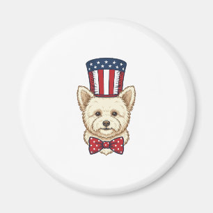 Patriottische Hond Hoed Vintage Vector Design_1 Magneet