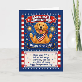 Patriottische Hond Humor Amerika's Beste Jongen 4  Kaart