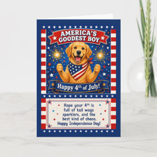 Patriottische Hond Humor Amerika's Beste Jongen 4  Kaart