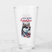 Patriottische Hond-Husky Glas (Achterkant)