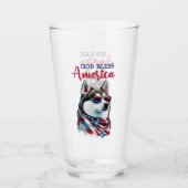Patriottische Hond-Husky Glas (Voorkant)