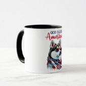 Patriottische Hond-Husky Mok (Voorkant links)