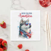 Patriottische Hond-Husky Servet (Insitu)