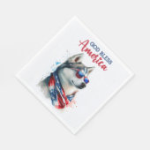 Patriottische Hond-Husky Servet (Hoek)