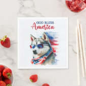 Patriottische Hond-Husky Servet (Insitu)