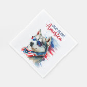 Patriottische Hond-Husky Servet (Hoek)