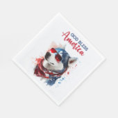 Patriottische Hond-Husky Servet (Hoek)