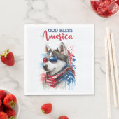 Patriottische Hond-Husky Servet (Insitu)
