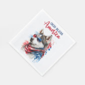 Patriottische Hond-Husky Servet (Hoek)