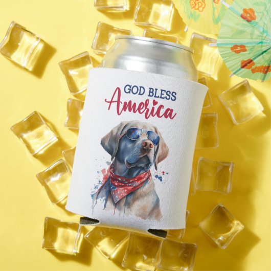 Patriottische Hond-Lab Blikjeskoeler (Insitu Zomer)