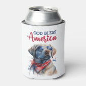 Patriottische Hond-Lab Blikjeskoeler (Blikje Voorkant)