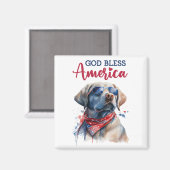 Patriottische Hond-Lab Magneet (Voorkant / Achterkant)