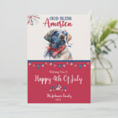 Patriottische hond - Labrador Retriever 4 juli Kaa Feestdagenkaart (Staand voorkant)
