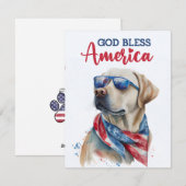 Patriottische Hond-Labrador Retriever 4 juli kaart (Voorkant / Achterkant)
