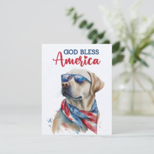 Patriottische Hond-Labrador Retriever 4 juli kaart