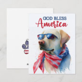 Patriottische Hond-Labrador Retriever 4 juli kaart (Voorkant / Achterkant)