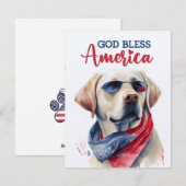 Patriottische Hond-Labrador Retriever 4 juli kaart (Voorkant / Achterkant)
