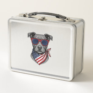 Patriottische Hond Met Zonnebril Vintage T-shirt O