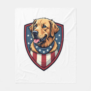 Patriottische Hond Papa Golden Retriever Graveren Fleece Deken