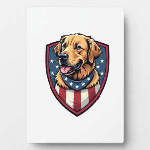 Patriottische Hond Papa Golden Retriever Graveren  Fotoplaat