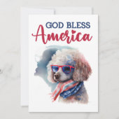 Patriottische hond - Poedel 4 juli Kaart (Voorkant)