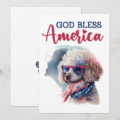 Patriottische Hond - Poodle 4 juli kaart (Voorkant / Achterkant)