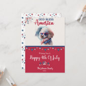Patriottische Hond - Poodle 4 juli kaart (Voorkant / Achterkant in situ)