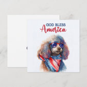 Patriottische Hond-Poodle 4 juli kaart (Voorkant / Achterkant)