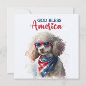 Patriottische Hond-Poodle 4 juli kaart (Voorkant)