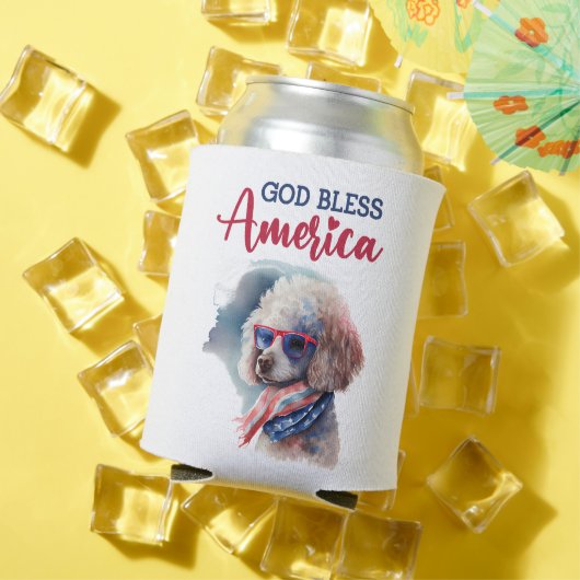Patriottische Hond-Poodle Blikjeskoeler (Insitu Zomer)