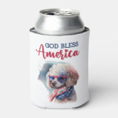 Patriottische Hond-Poodle Blikjeskoeler (Blikje Voorkant)