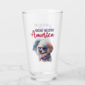 Patriottische Hond-Poodle Glas (Achterkant)