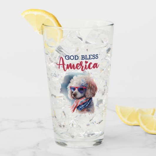 Patriottische Hond-Poodle Glas (Voorkant ijs)