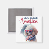 Patriottische Hond-Poodle Magneet (Voorkant / Achterkant)