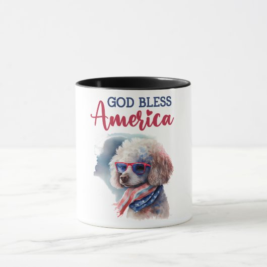 Patriottische Hond-Poodle Mok (Midden)