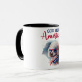 Patriottische Hond-Poodle Mok (Voorkant links)