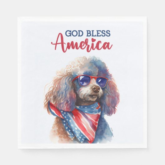 Patriottische Hond-Poodle Servet (Voorkant)