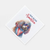 Patriottische Hond-Poodle Servet (Hoek)