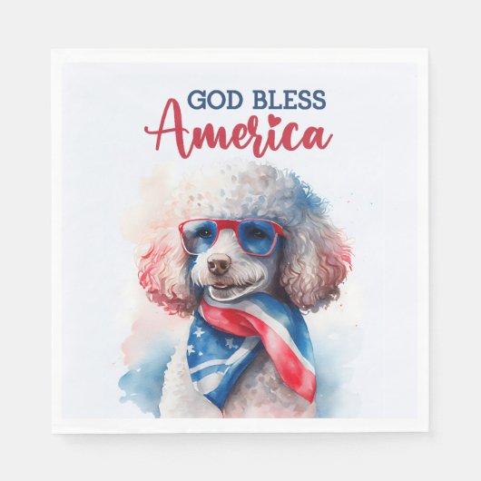 Patriottische Hond-Poodle Servet (Voorkant)