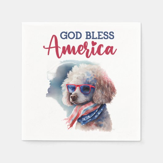 Patriottische Hond-Poodle Servet (Voorkant)