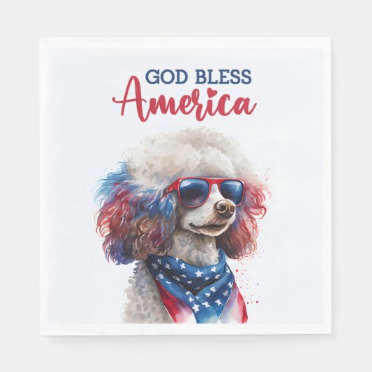 Patriottische Hond-Poodle Servet (Voorkant)